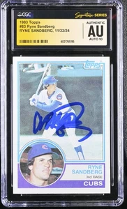 Ryne Sandberg 1983 Topps Rookie CGC Auto 10 - Bild 1 von 2