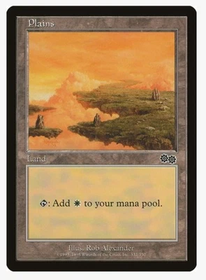 Plains (Urza's Saga) | MTG USG | Rob Alexander Art | Basic Land Old School | MP - Image 1 of 3