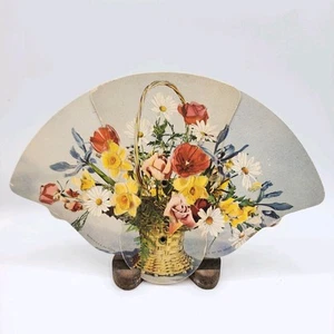Vintage Funeral Fan Advertising Flower Basket 7" long - Picture 1 of 4