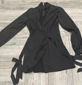 LPA Black 95% Silk Sexy Robe Size XS - Picture 1 of 7