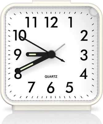 Silent Non-Ticking Compact Travel Alarm Clock Analogue with Snooze & Night Light - Image 1 of 4