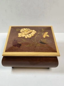 Reuge Made in Italy Music Box Flow Inlay Wood - Canon Pachelbel - Works Well - Picture 1 of 7