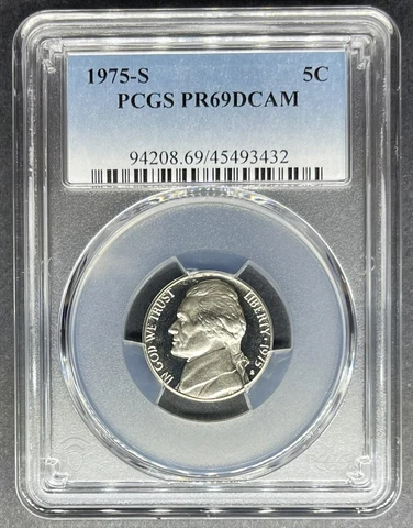 1975-S Proof Jefferson Nickel PCGS PR-69 DCAM, Buy 3 Items, Get $5 Off!! Cover