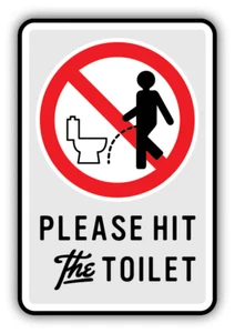 Warning Educative Sign Please Hit The Toilet Car Bumper Sticker Decal - Picture 1 of 1