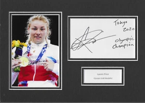 Lauren Price MBE - Boxer Campeón Olímpico de Oro - Montaje A4 Firmado - Imagen 1 de 1