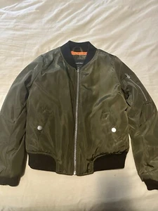 Twenty/ Twenty Youth Olive Green Lined Insulated Bomber Jacket Small Sz 8 - Picture 1 of 7