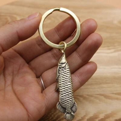 Brass Small Fish Keychains Pendant Pants Bag Pendant Car EDC Key Pendant Gift - Image 1 of 4