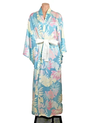 VTG 70s David Brown Caftan Robe Dress Retro Psychedelic Floral Pastel Reversible - Image 1 of 4