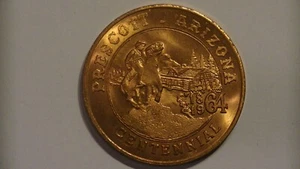 Ciudad de Prescott Arizona 1964 medalla del centenario ficha jinete de caballo sin circular - Imagen 1 de 18