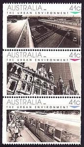 1989 Urban Environment booklet stamps. strip of 3. Orig. printing Perfect MNH - Picture 1 of 1