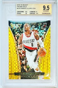 Damian Lillard 2015-15 Panini Select Gold Prizm /10 Courtside BGS 9.5 Pop 2