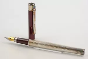 Vintage Diplomat Patronenfüller Bordeaux versilbert fountain pen silver plated - Bild 1 von 6