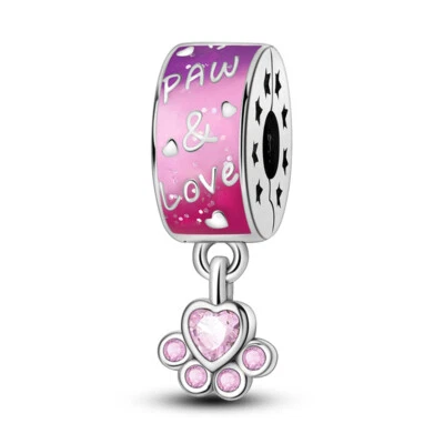 MULA Original Mädchen Pink Claw Clip DIY Charm CZ für Armband 925 SterlingSilber - Bild 1 von 4