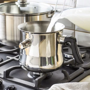 Milchtopf Simmertopf doppelwandig Milchkanne Induktion Milchkocher + PFEIFE - Bild 1 von 5