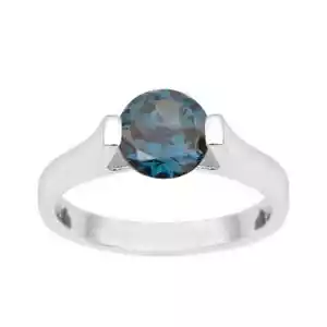 Anillo solitario London Blue Topacio 1,45 quilates plata 925 símbolo joyería nuevo - Imagen 1 de 4
