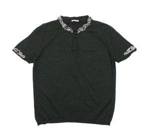 Miu Miu by Prada 90S Embroidered Beads Wool Shortsleeve Sweater Vintage - Picture 1 of 5
