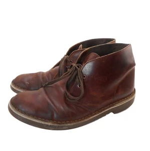 Clarks Bushacre Chukka Desert Boots Mens Sz 8 M Brown Beeswax Leather Lace-up - Picture 1 of 11