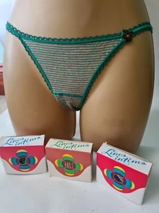 3 X Vintage Deadstock Tanga Knickers Pants Briefs Panties Size 8 Various Colours - Picture 1 of 7