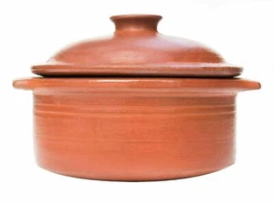 Unglazed Clay Earthen Pot/ Handi for Cooking & Serving - 2 L (Red) - Picture 1 of 3