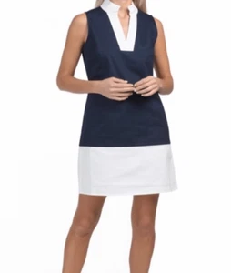 Sail to Sable Colorblock Tunic Shift Dress Navy/White XS Nwt - Picture 1 of 6