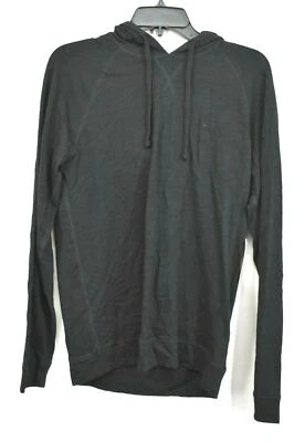 Vince Mens Black Solid Long Raglan Sleeve Pullover Knit Drawstring Hoodie $135 - Image 1 of 4