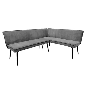 Eckbank 195 x 154 cm Mesilla Blaugrau kurzer Schenkel rechts Sitzbank - Bild 1 von 6
