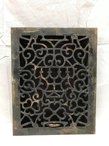 Antique Cast Iron Victorian Floor Wall Register Heat Grate 9x12 VTG Old 846-23B Cover