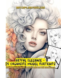 Model Portrait Coloring Book Pages for adults kids, coloring pages Stress Relief - Picture 1 of 8