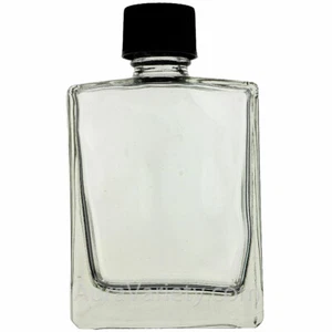 2 OZ 60 ML BOTELLAS DE VIDRIO RECTANGULARES DE ACEITE DE PERFUME RECARGABLES CON TAPAS NEGRAS - Imagen 1 de 3