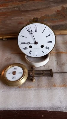 Ancien mouvement  de pendule portique Empire 19eme complet avec balancier - Photo 1/4