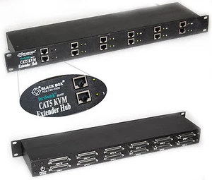 BLACK BOX 12-PORT RACKMOUNT SERVSWITCH EXTENDER HUB CAT 5 KVM ACU1012RA #I725 - Photo 1/1