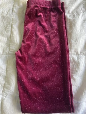 NEW Gymboree Girl Leggings Sparkle Velour Winter Star Raspberry - Image 1 of 2