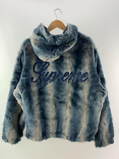 Supreme Faux Fur Reversible Hooded Jacket Blue L