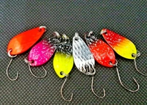 6 x 3.2 g Trout Spoon Set + 5 Snaps Japanblinker Forellenblinker Schlepplöffel  - Bild 1 von 9