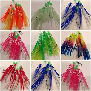 1 Confezione Sabiki 5 Polpo Calamari Rigs Esche da Pesca Cattura Ganci Bagliore al Buio - Foto 1 di 9