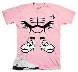 T-Shirts To Match Retro 5 Soft Pink AJ5 Sneakers - Raging Face Sneaker Tees - Picture 1 of 4