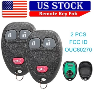 2 for 2007-2013 GMC Sierra Chevy Silverado 1500 2500 3B Remote Fob Key OUC60270 - Picture 1 of 7