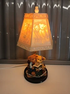 11" Story Bears Desk Table Lamp Night Light Handcrafted Lithophane Shade Backlit - Picture 1 of 9