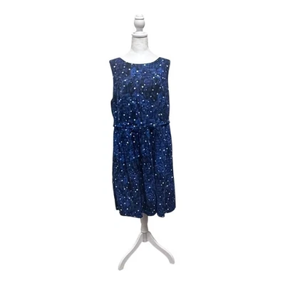 ModCloth Dress Womens 2XL Blue Star Print Sleeveless Fit Flare Galaxy Cotton - Image 1 of 4