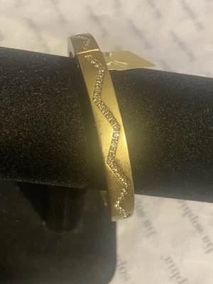 Pulsera elástica Lia Sophia "BOLT" oro mate y cristales cortados nueva con etiquetas $78 Foto 1 de 4