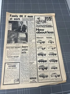 ORIGINAL NEWSPAPER CLIPPING 1969 BOB JANE HOLDEN FORD VW MUSCLE CAR ADVERTISE - Picture 1 of 6
