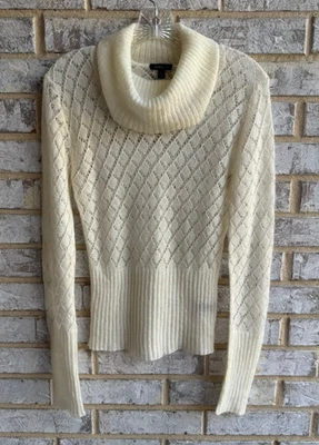 Arden B. Long Sleeve Cowl Neck Open Knit Mohair Blend Sweater Women's Size L - Image 1 of 4