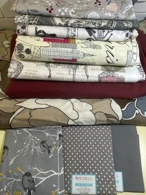 De colección a Moderno Gris Estampado Tela/Coser o Acolchar Algodón Patios Cuartos 6 Lbs Foto 1 de 4