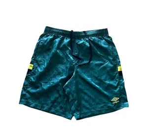 Umbro Shorts Herren Large grün Nylon kariert Kordelzug Fußball leicht L - Bild 1 von 11