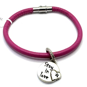 Brighton Woodstock Coachella dünnes fuchsia-rosa Armband 8 Zoll Medium neu mit Etikett + Charm - Bild 1 von 5