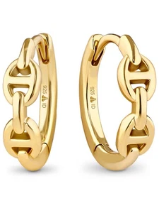 DEVATA Gold Plated Sterling Silver Mariner Hoop Earrings LVS8338 - Picture 1 of 3