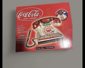 NEW Vintage Coca-Cola Illuminated Stained Glass Telephone Tiffany Style - Picture 1 of 3