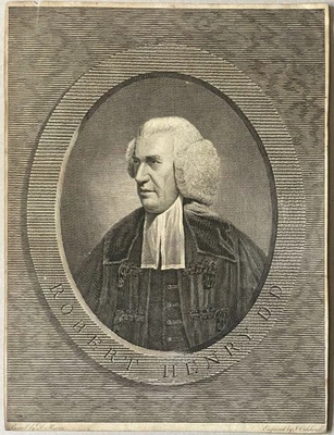 Bildnis des Robert Henry Kupferstich James Caldwall Porträt Historiker oval 1779 - Bild 1 von 4