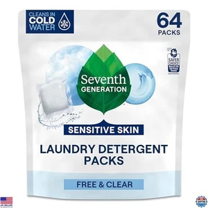 Sensitive Skin Laundry Detergent Packs, Free & Clear, 64 Count, EPA Certified - Picture 1 of 6