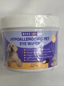HICCPET Hypoallergenic Pet Eye Wipes Non Toxic 100 Count Factory Sealed - Picture 1 of 5